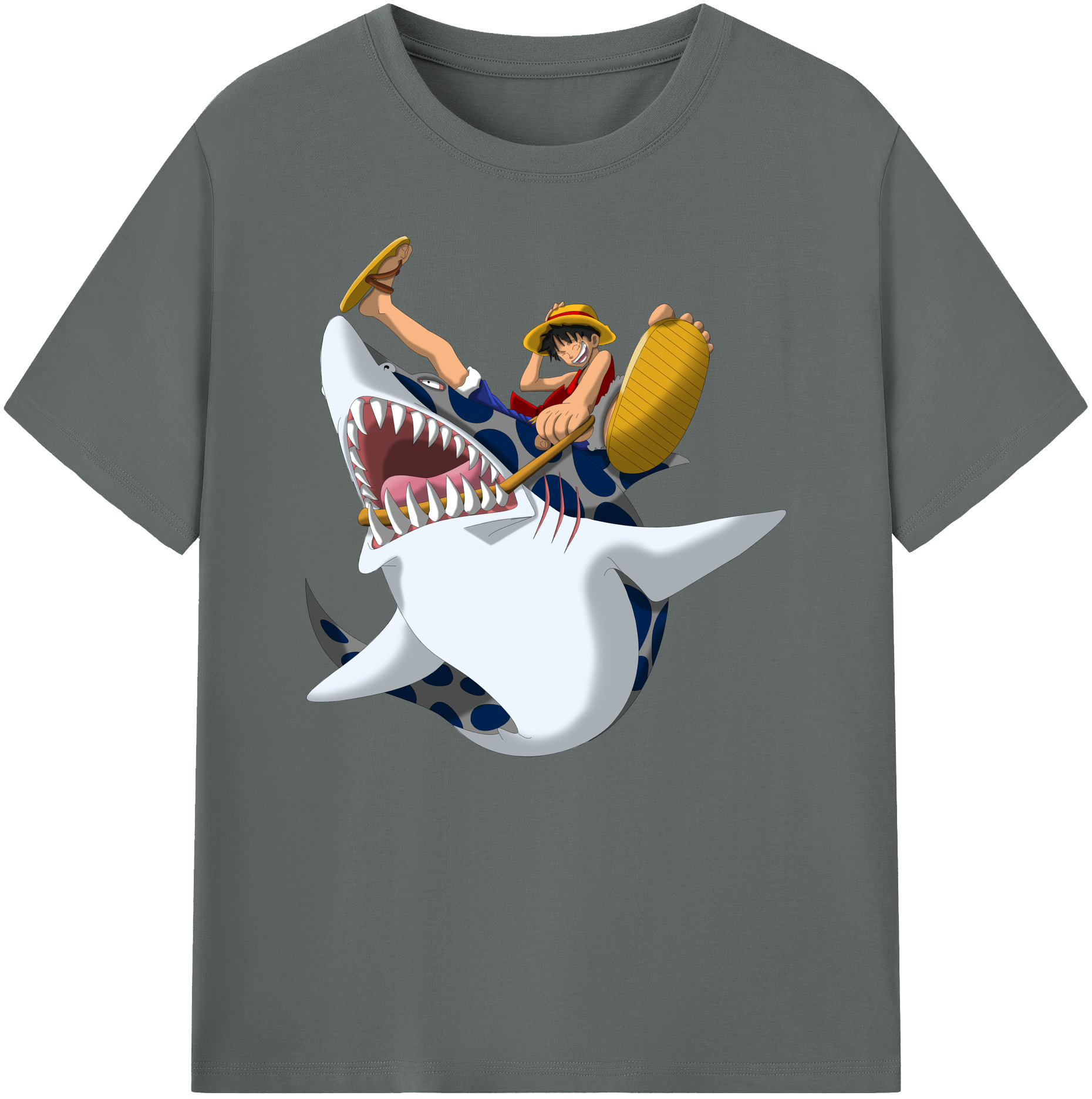 ワンピース モンキー・D・ルフィ ONE PIECE Monkey D. Luffy 綿100％ メンズ半袖Tシャツ｜肌触りやわらか＆通気性